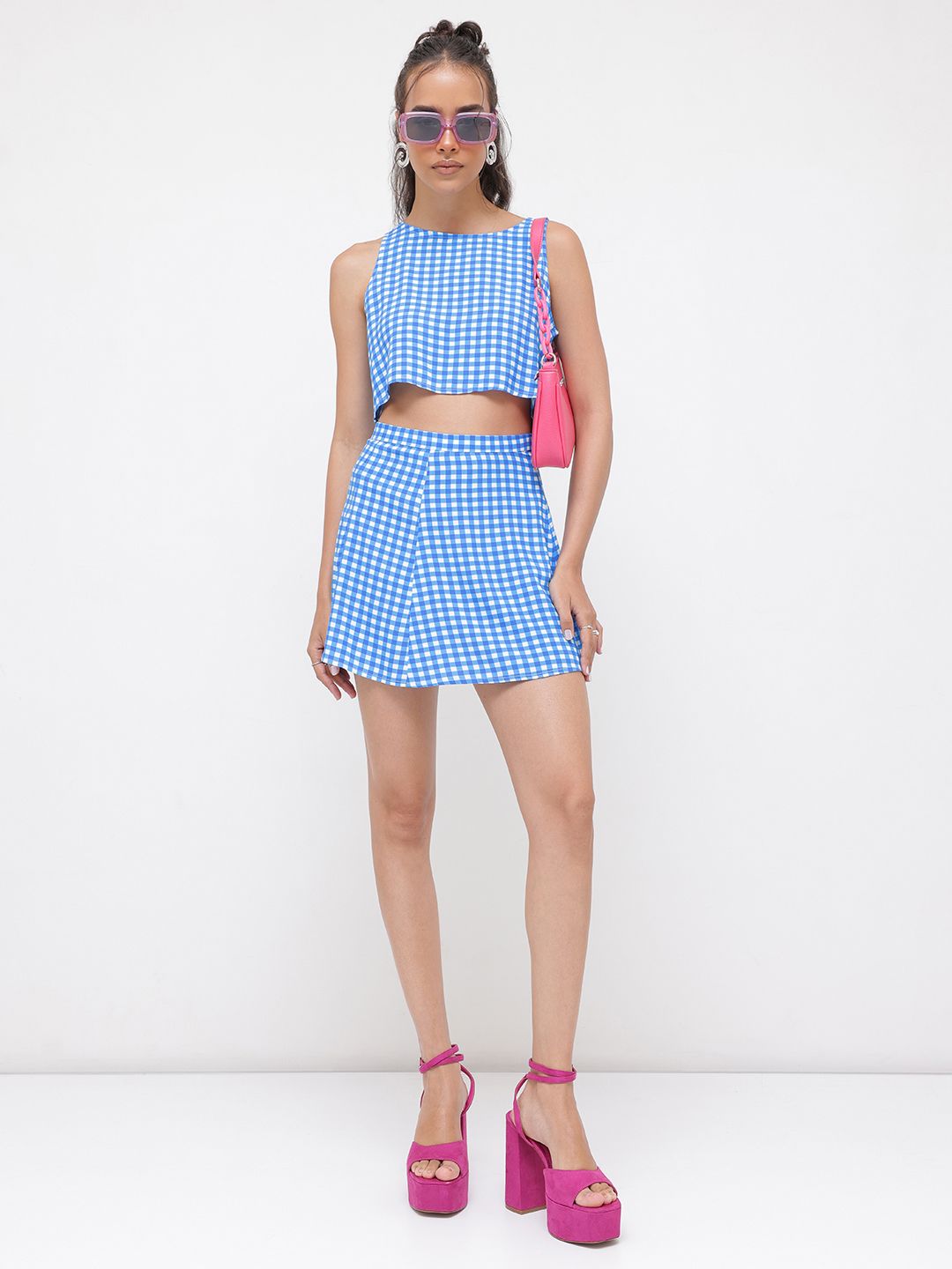 DressBerry The That's So Retro Checked Straight Mini Skirt