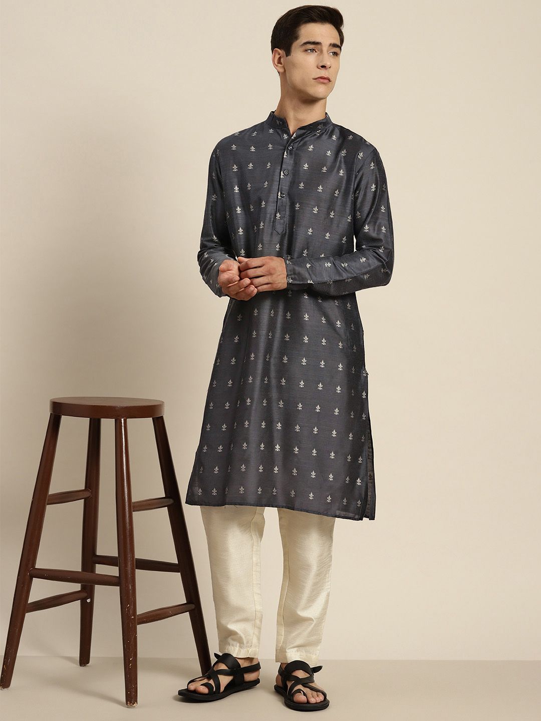 SOJANYA Kurta Sutera Katun Motif Etnik