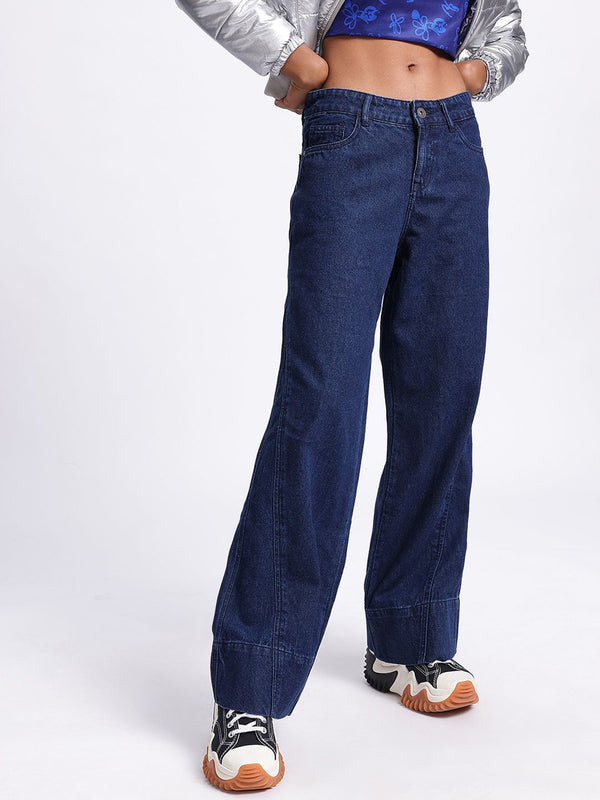 DressBerry Women Loose & Lively Panelled Straight Fit Jeans