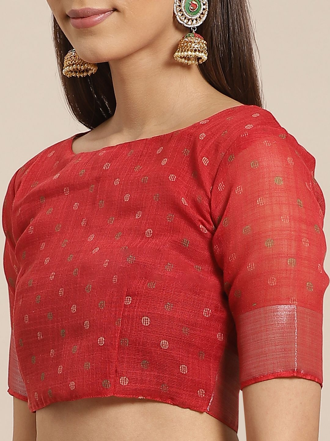 Saree mall Red & Beige Printed Saree