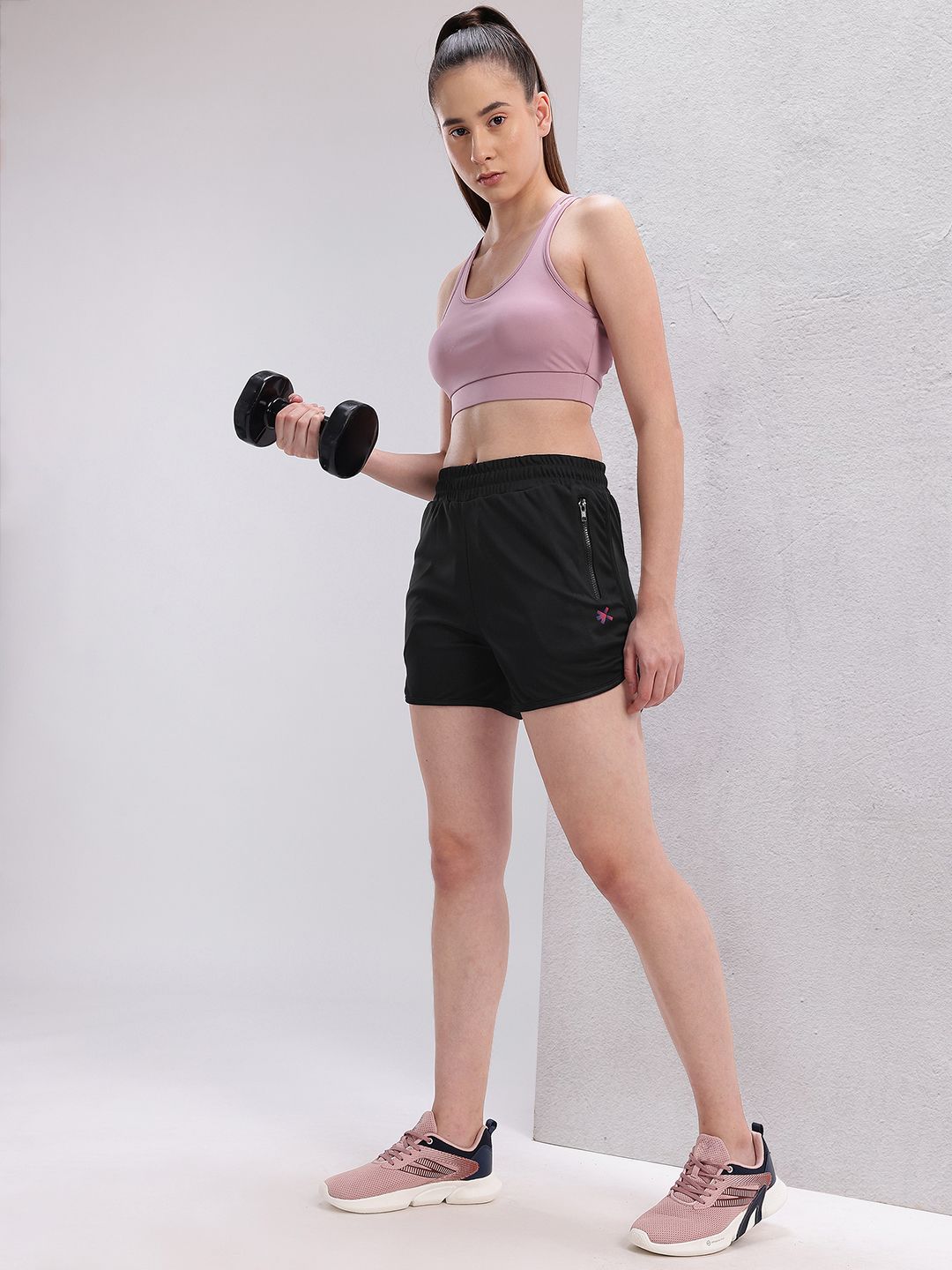 HRX by Hrithik Roshan Women Mid-Rise Regular Fit Training or Gym Sports Shorts