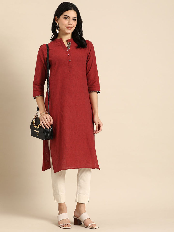 Anouk Women Solid Straight Kurta