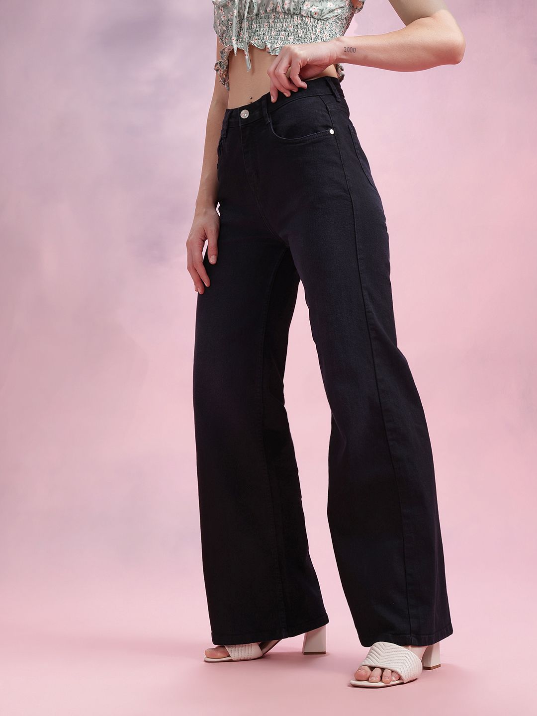 DressBerry Women Wide Leg Fit Jeans
