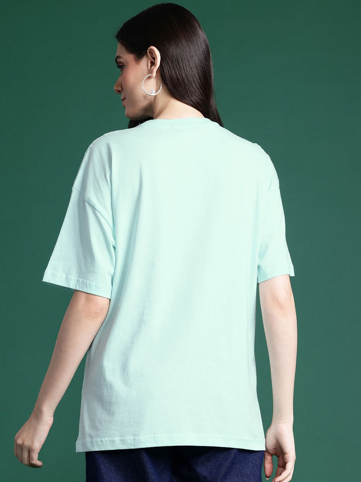 DressBerry Women Printed Drop-Shoulder Sleeves Pure Cotton T-shirt