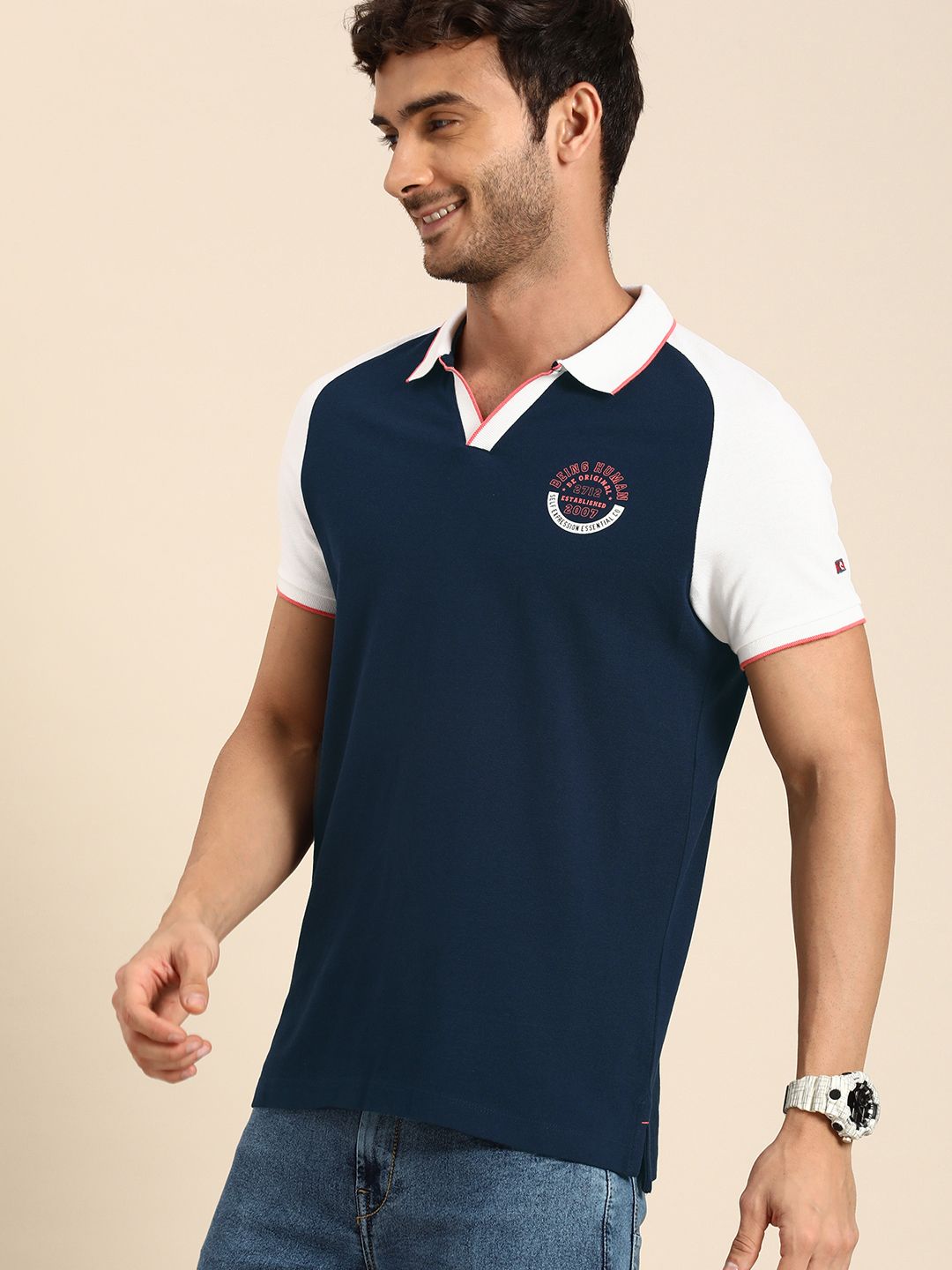 Being Human Pure Cotton Polo Collar Casual T-shirt