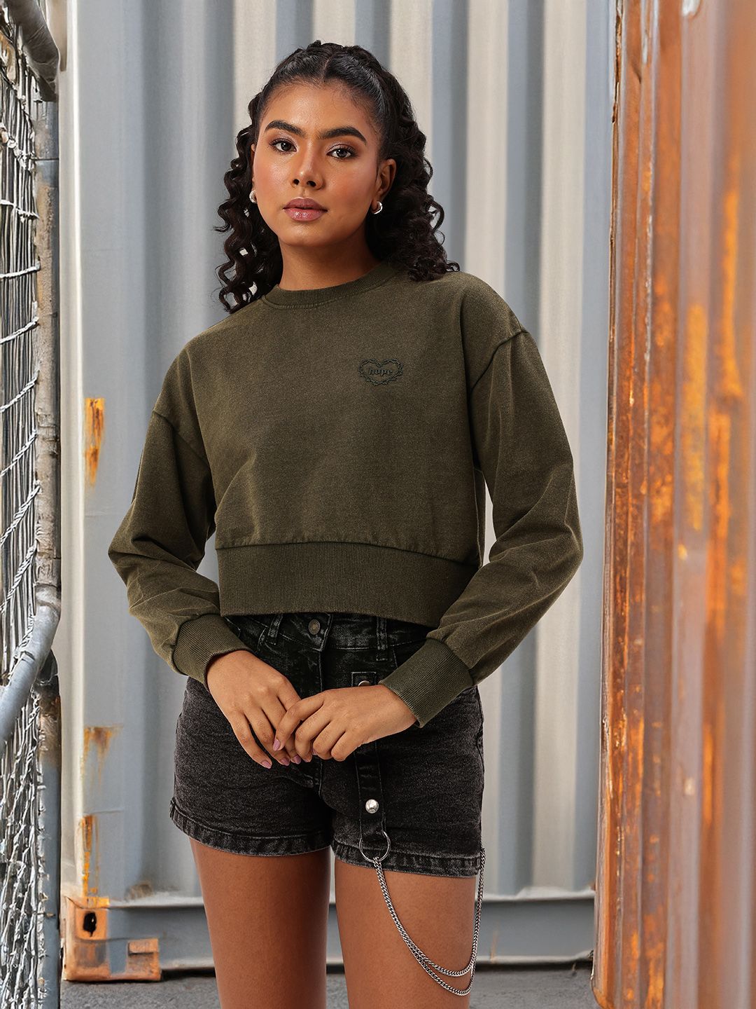 DressBerry Boxy Fit Cotton Terry Sweatshirts
