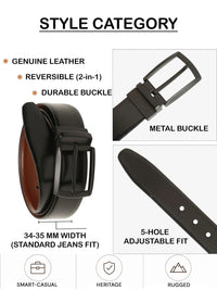 Teakwood Leathers Men Leather Reversible Formal Belt