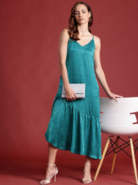 all about you Floral Satin Jacquard Drop waist Midi Dress