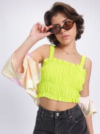 DressBerry Vibrant Vibes Smocked Crop Top