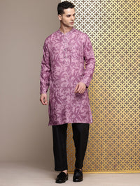 House of Pataudi Jashn Floral Printed Sequinned Kurta