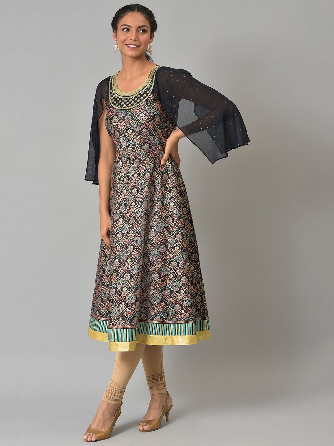 AURELIA Festive Floral Print Kurta