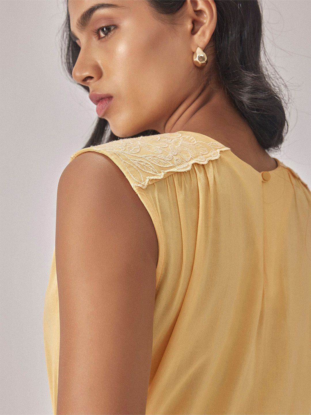 The Label Life Round Neck Cut-Outs Cotton Fit & Flare Dress