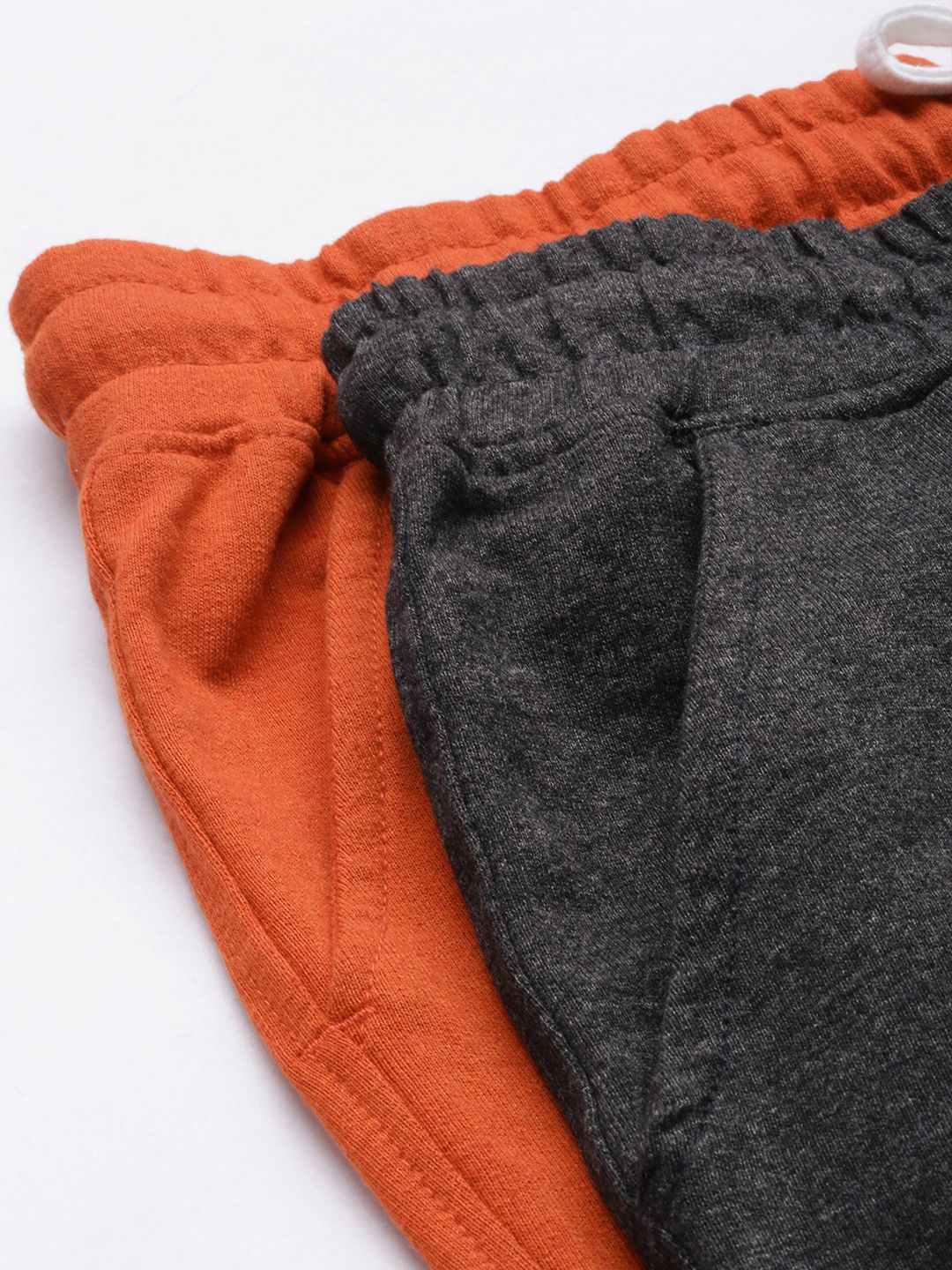 The Indian Garage Co Men Pack of 2 Charcoal Grey & Rust Orange Solid Shorts