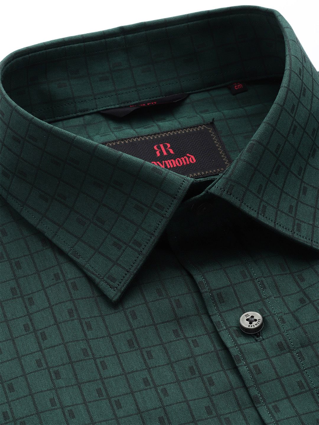 Raymond Gingham Checked Slim Fit Opaque Pure Cotton Formal Shirt