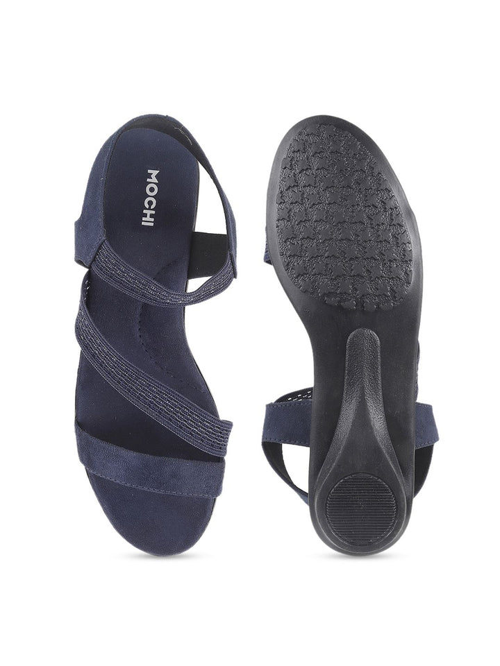 Mochi Women Blue Solid Sandal