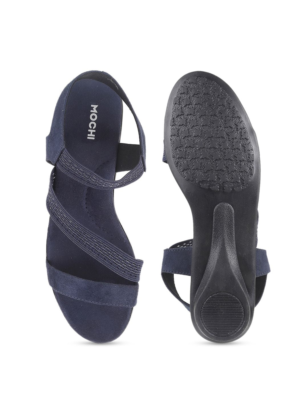 Mochi Women Blue Solid Sandal