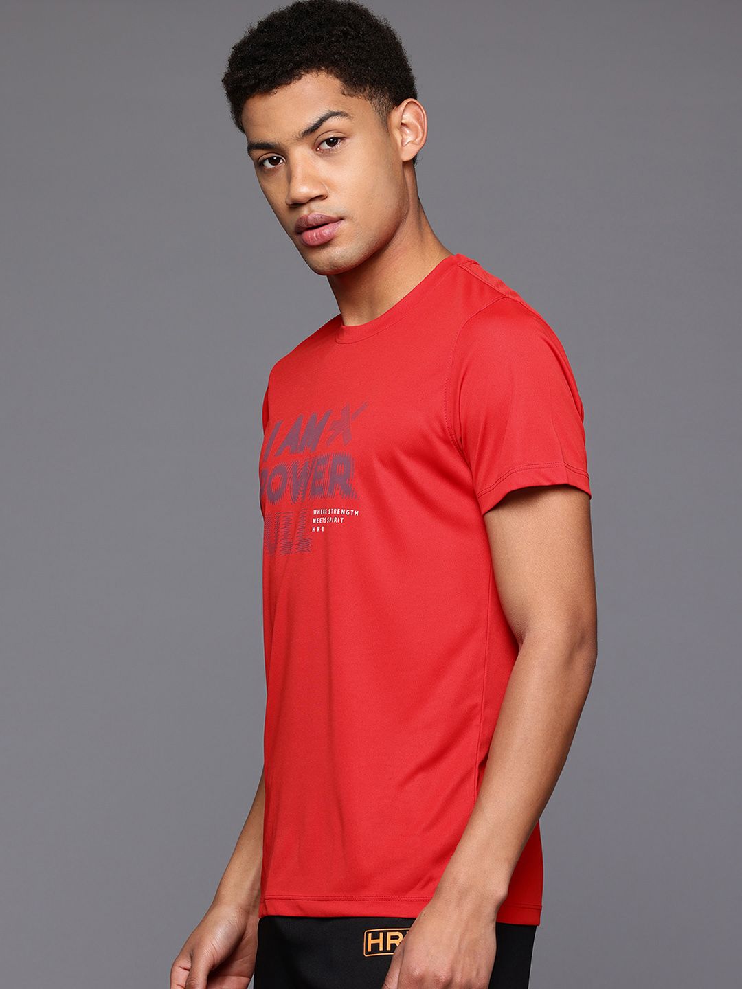 HRX by Hrithik Roshan Typography Printed Rapid-Dry Training T-shirt