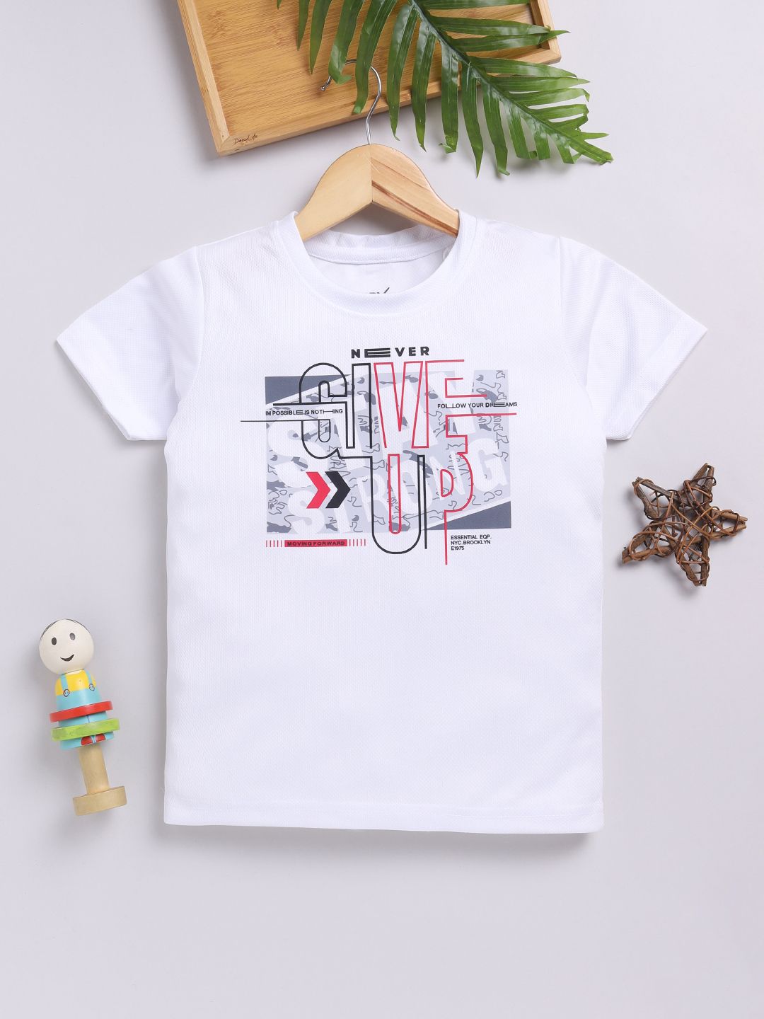 HRX by Hrithik Roshan Boys Typography Printed Rapid-Dry T-shirt