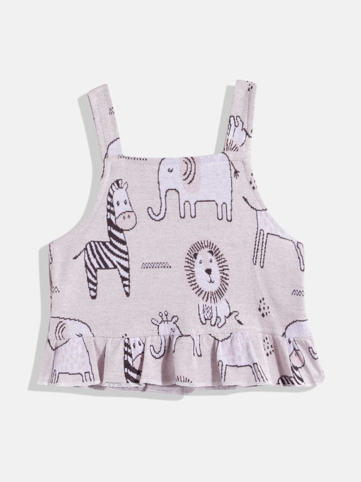 Moms Love Infant Girls Printed Pure Cotton Clothing Set