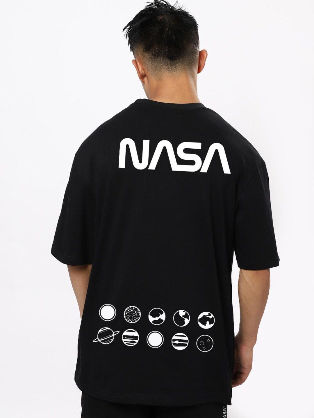 Bewakoof Men NASA Out Of The Space Graphic Printed Oversized T-shirt