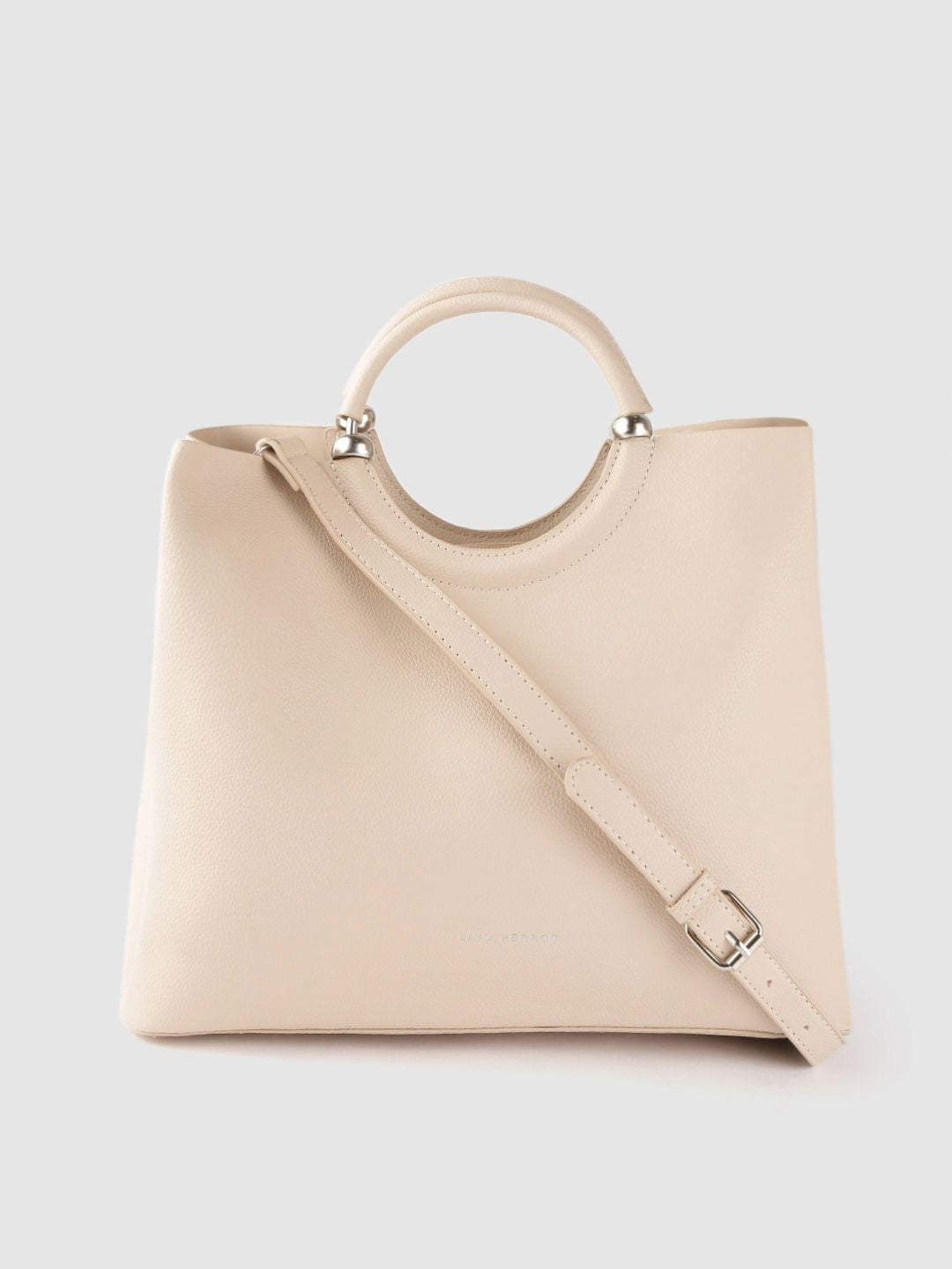 Lino Perros Beige Solid Handheld Bag