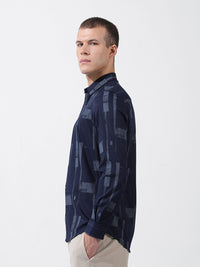 The Indian Garage Co Men Slim Fit Textured Party Shirt