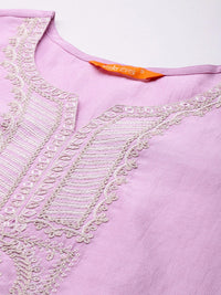 Indo Era Ethnic Motifs Embroidered Thread Work Liva Kurta with Trousers & With Dupatta