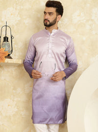 SOJANYA Men Purple Thread Work Jacquard Kurta