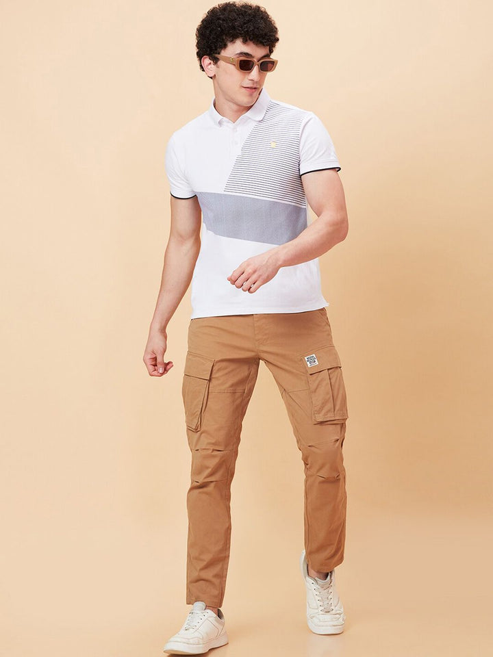 Being Human Men Mid-Rise Plain Cotton Slim Fit Cargos Trouser