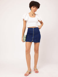 DressBerry Denim Mini Pencil Skirt