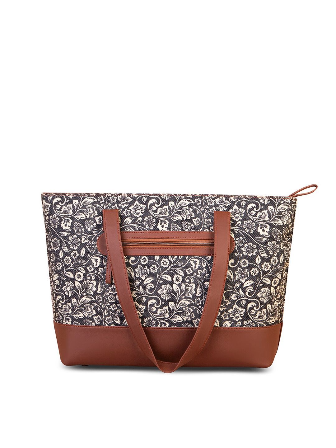 ZOUK Black Ethnic Motifs Printed Structured Shoulder Bag