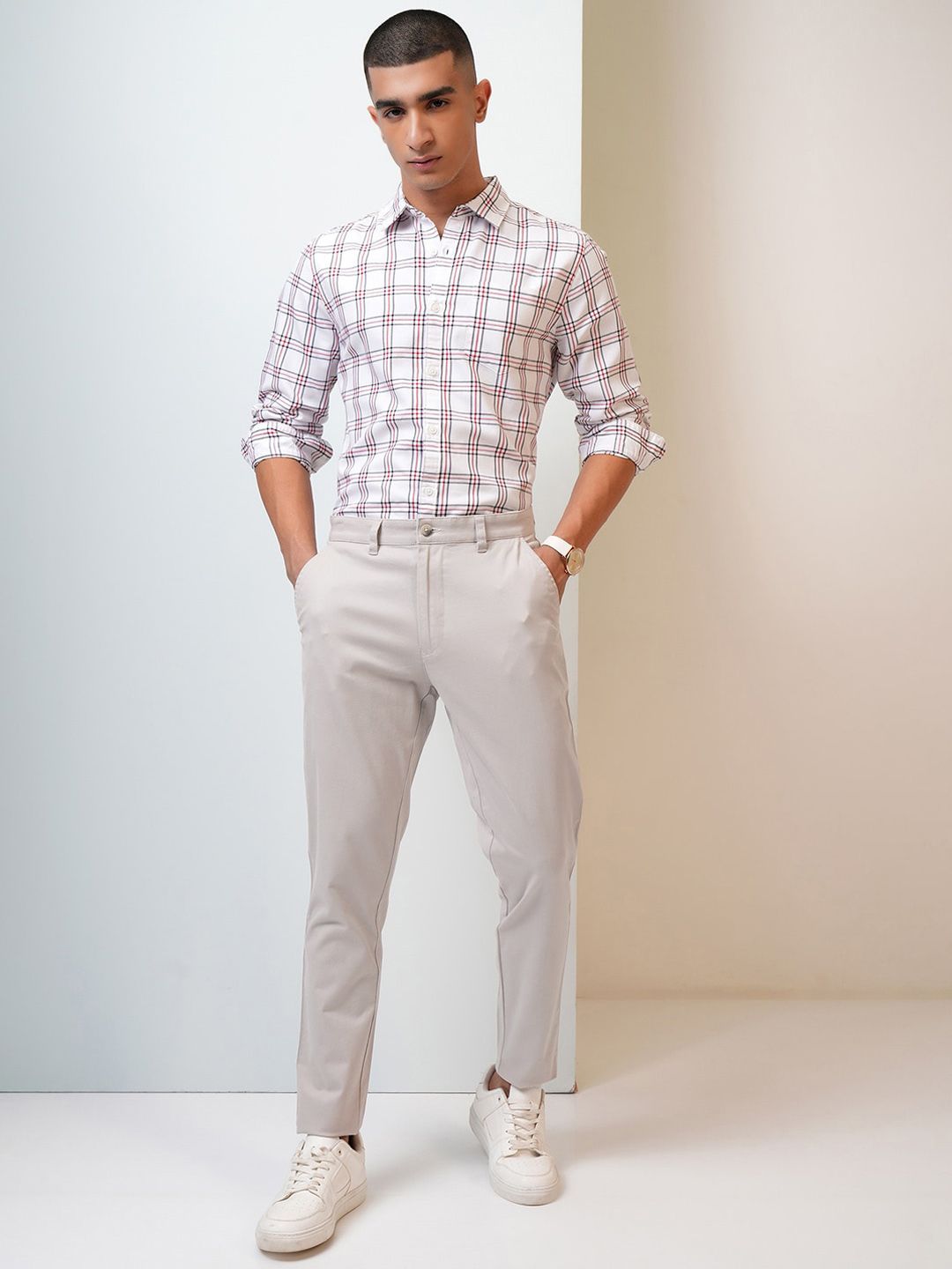 HIGHLANDER Men Soft Feel Twill Chino Trousers