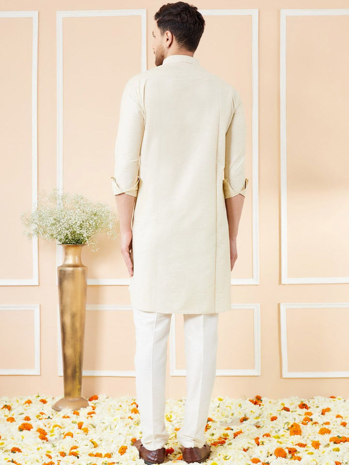 See Designs Regular Long Sleeves Shirt Collar Pure Cotton Kurta with Pyjamas