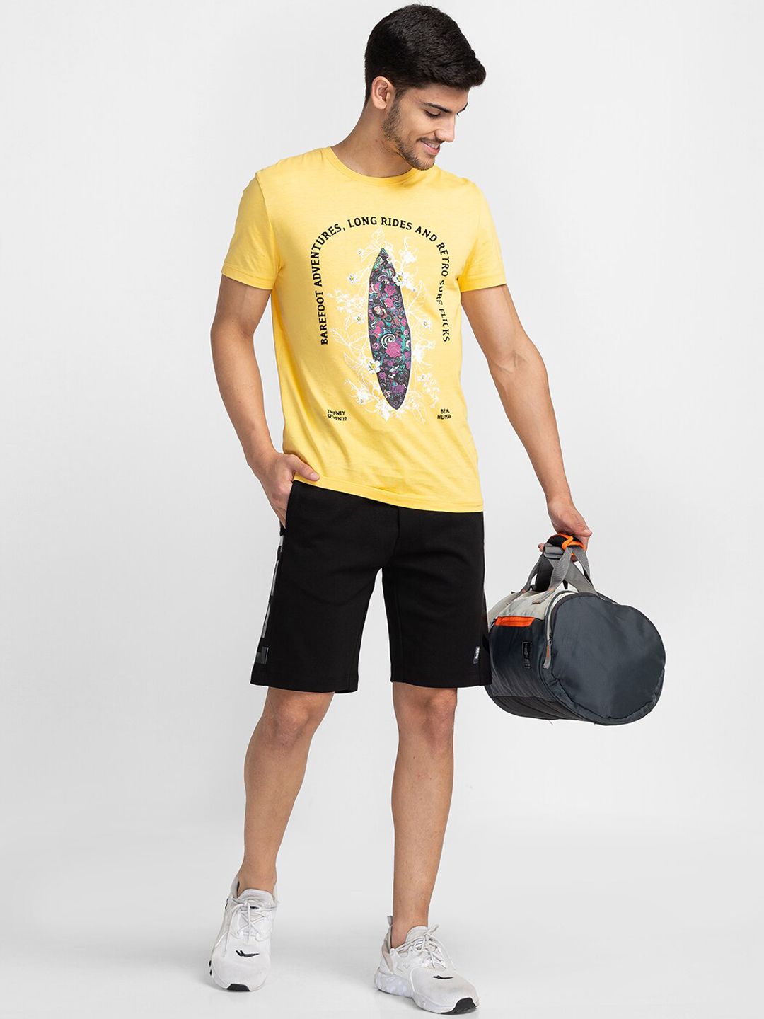 Being Human Men Mid-Rise Regular Fit Sports Shorts