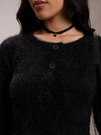 Tokyo Talkies Self Design Acrylic Front-Open Sweaters