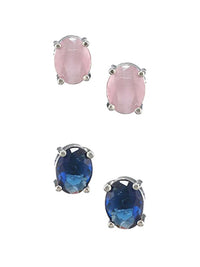 Priyaasi Set OF 5 Silver-Plated Contemporary Studs Earrings