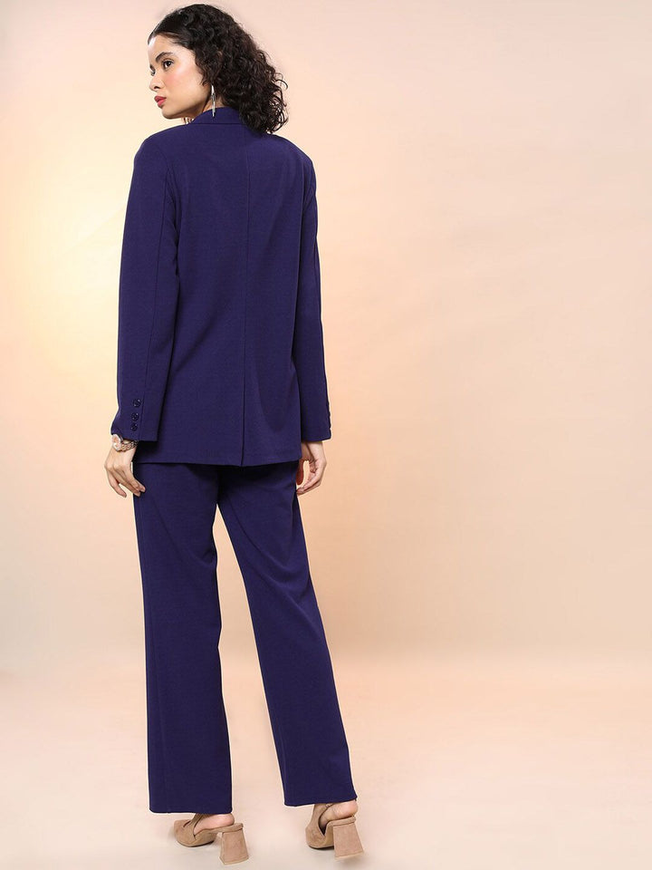 Tokyo Talkies Shoulder Straps Crop Top with Blazer & Trousers