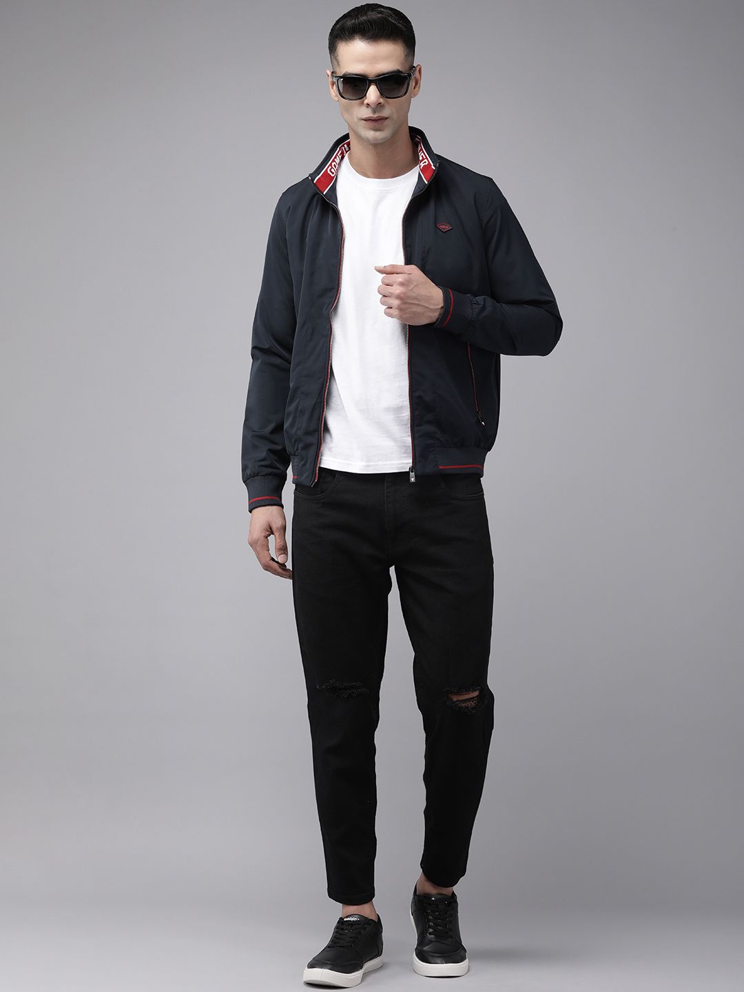 SPYKAR Solid Stand-Collar Bomber Jacket