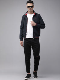 SPYKAR Solid Stand-Collar Bomber Jacket