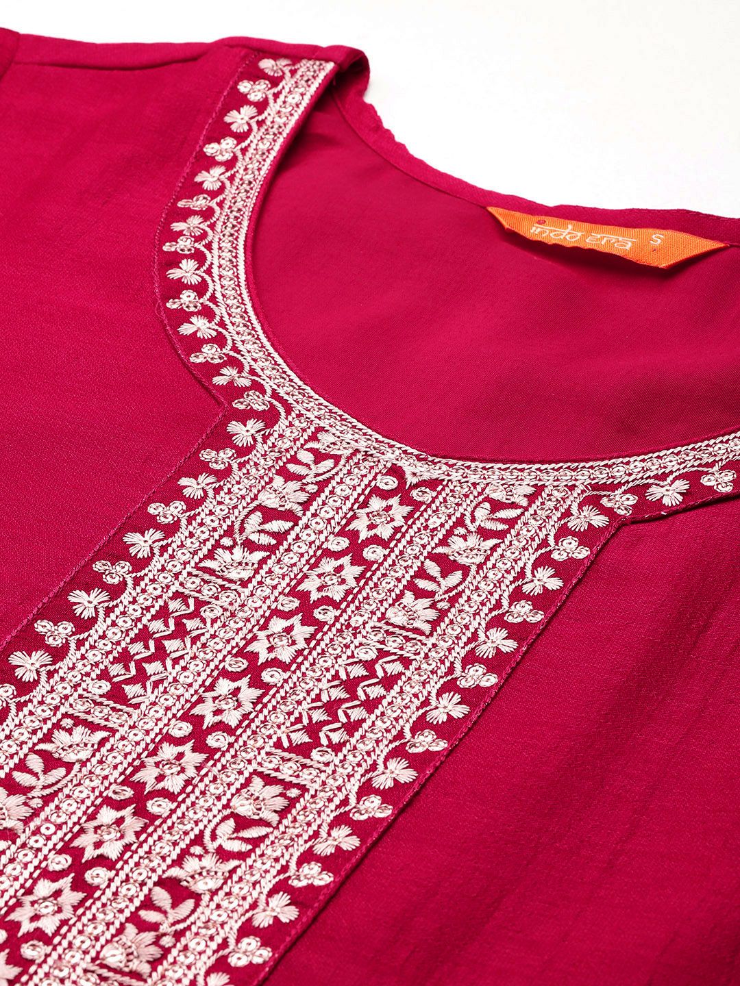 Indo Era Ethnic Motifs Embroidered Sequinned Kurta With Trousers & Dupatta