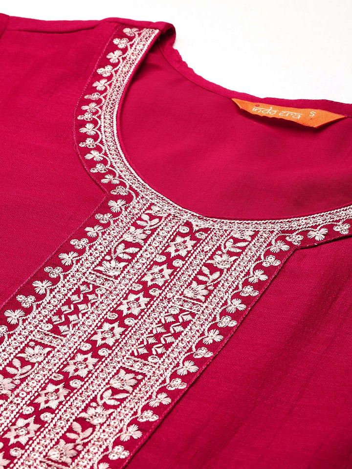 Indo Era Ethnic Motifs Embroidered Sequinned Kurta With Trousers & Dupatta