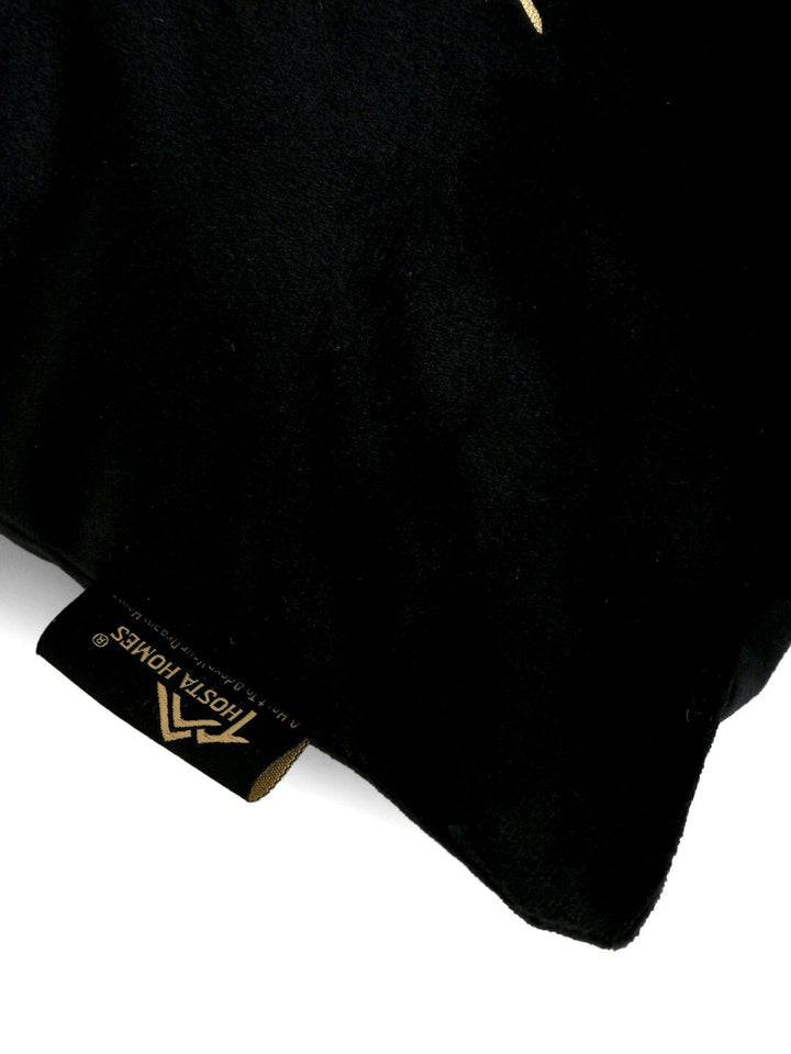 HOSTA HOMES Set of 5 Black & Gold-Toned Floral Velvet Square Cushion Covers
