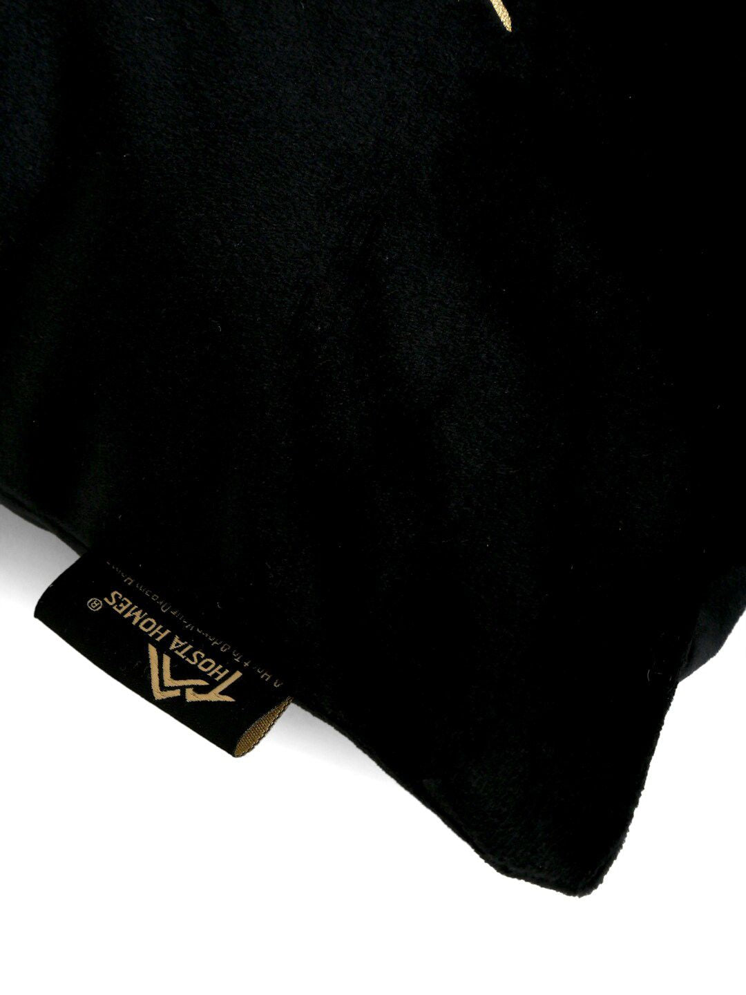 HOSTA HOMES Set of 5 Black & Gold-Toned Floral Velvet Square Cushion Covers