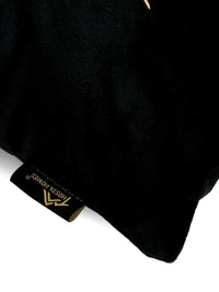 HOSTA HOMES Set of 5 Black & Gold-Toned Floral Velvet Square Cushion Covers