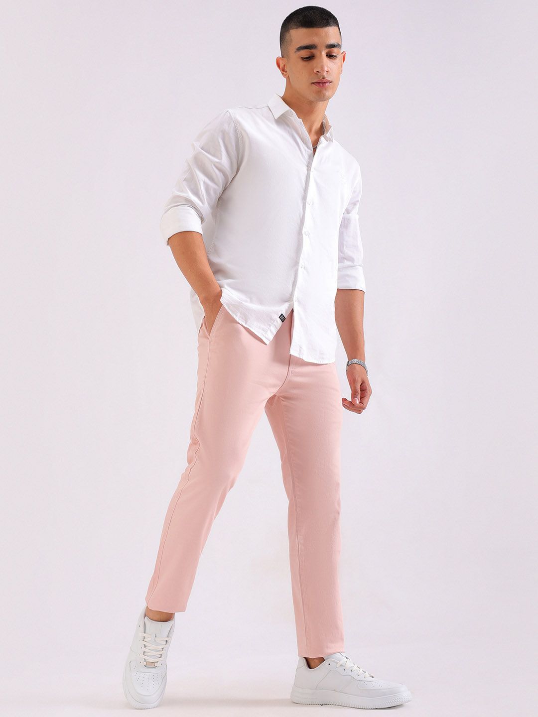 The Indian Garage Co Men Slim Fit Mid-Rise Trousers