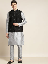 SOJANYA Mandarin Collar Regular Kurta With Pyjamas & Nehru Jacket