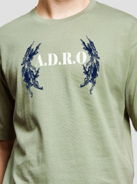 ADRO Lelaki Grafik Bercetak T-Shirt Bersaiz Besar Kapas Leher Bulat
