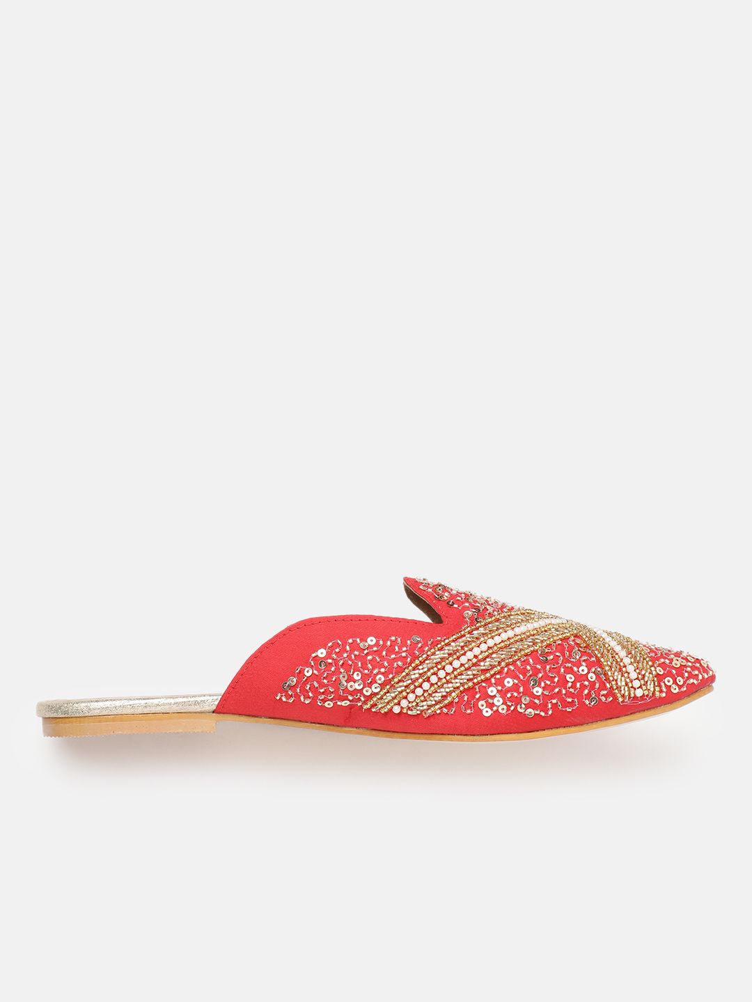 House of Pataudi Women Ethnic Embellished Mules