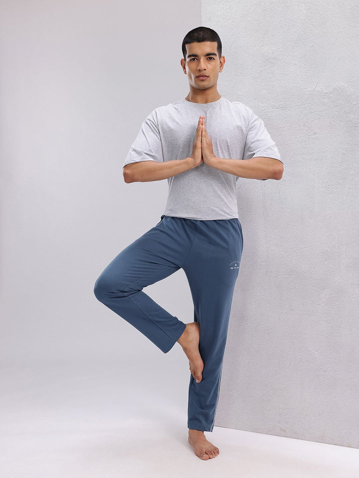HRX by Hrithik Roshan Men Mid-Rise Yoga Track Pants with Contrast Piping