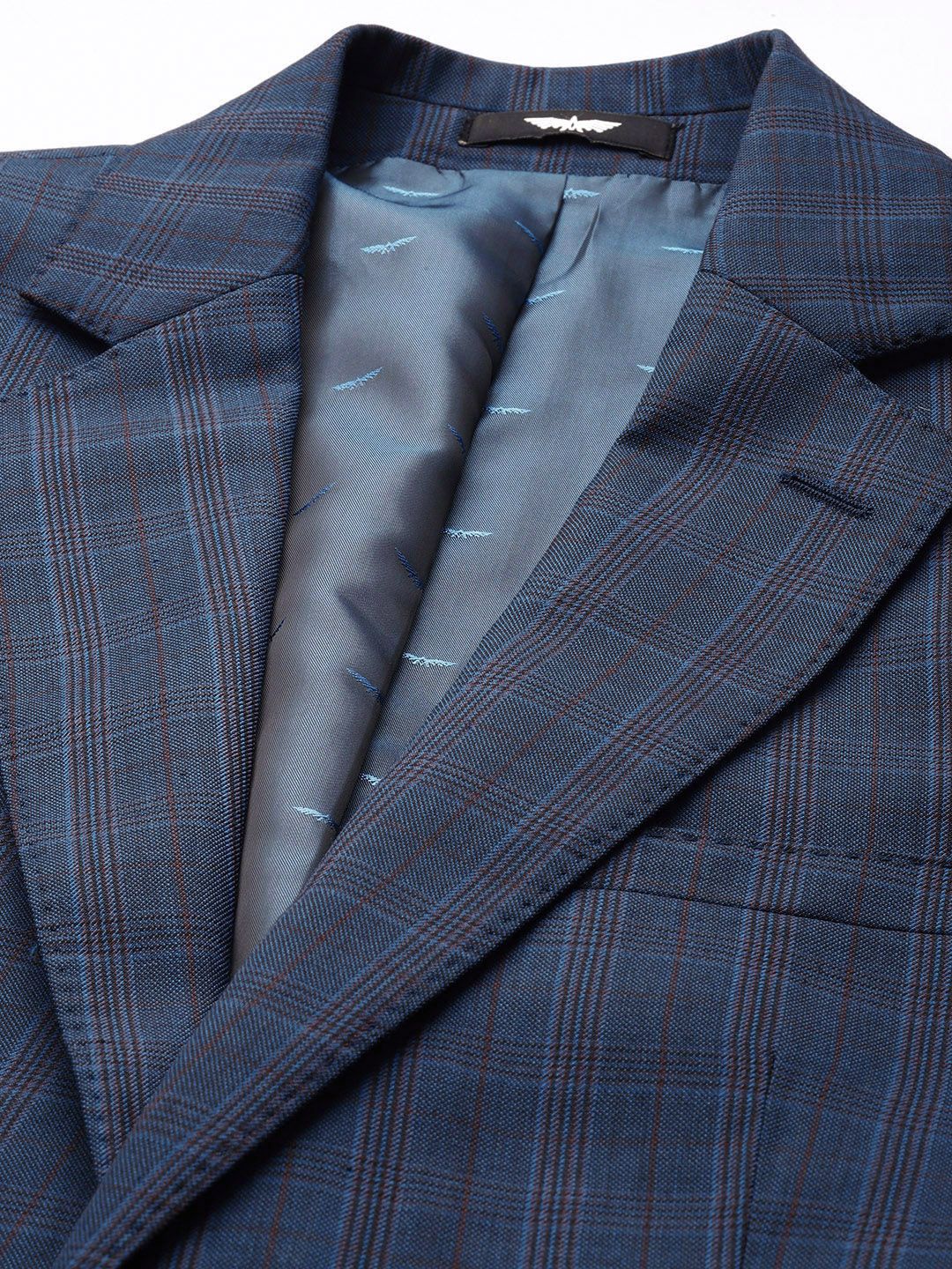 Park Avenue Checked Single Breasted Super Slim Fit 2 Piece Formal Suits